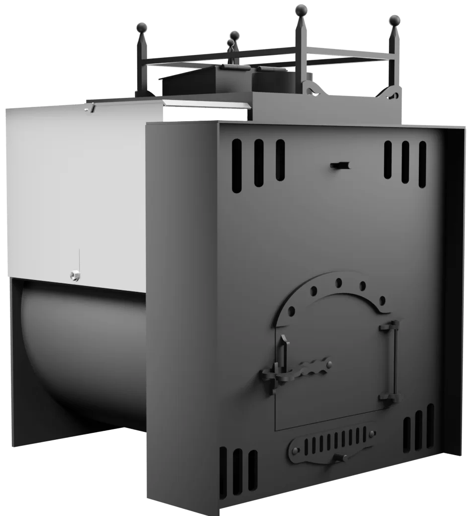 Печь Горыныч Мини, каменка закрытая с правой стороны, естественная система воздушного отопления фото в Уфе