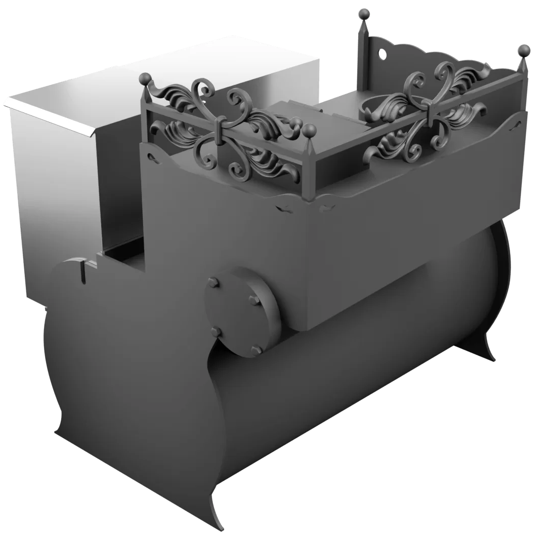 Печь Горыныч 3, каменка закрытая с левой стороны, малая дверь со стеклом фото в Уфе