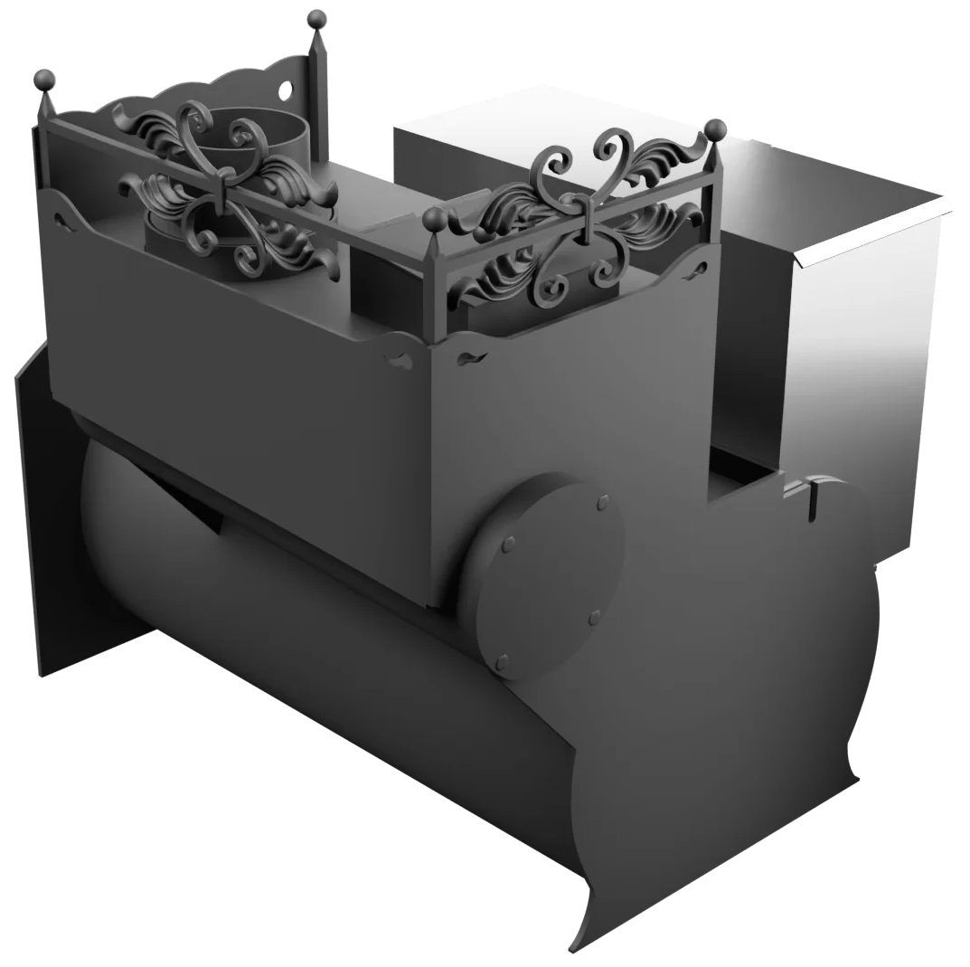 Печь Горыныч 3, каменка закрытая с правой стороны, большая дверь со стеклом фото в Уфе