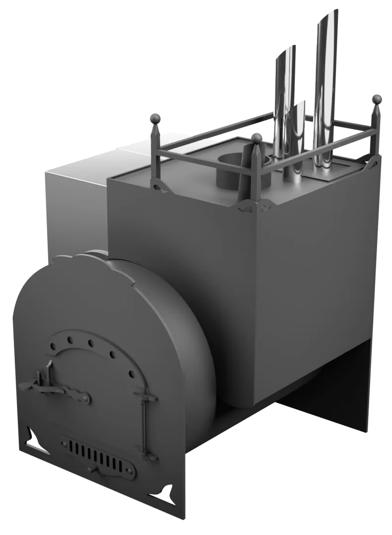 Печь Горыныч Мини, каменка закрытая с парогенератором с правой стороны фото в Уфе