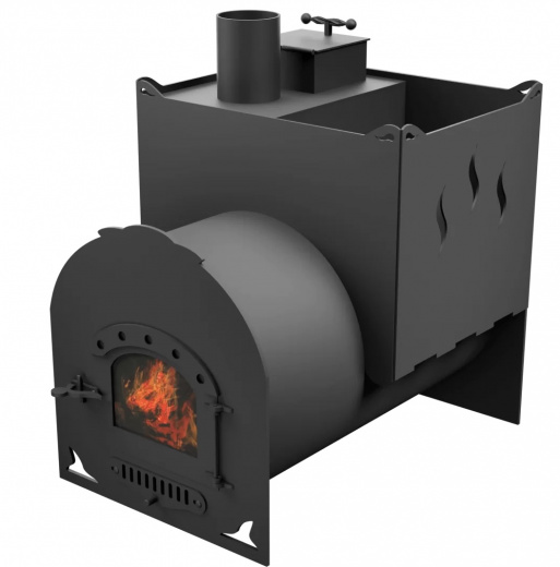 Печь Горыныч Мини, двойная каменка, малая дверь со стеклом фото в Уфе