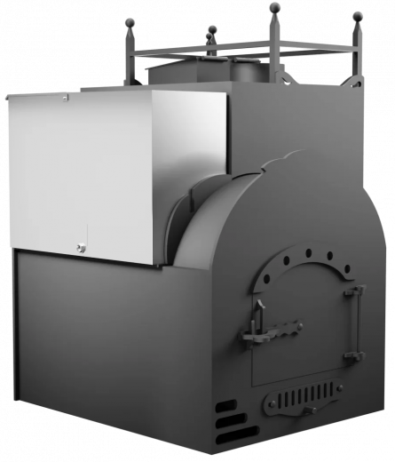 Печь Горыныч Мини, каменка закрытая с правой стороны, система воздушного отопления фото в Уфе