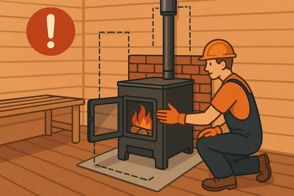 Безопасность при установке печки в бане Безопасность при установке печки в бане